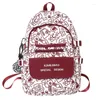 Sac à dos masculin masculin dessin animé imprimement collège madies voyage fille garçon ordinateur portable graffiti sac sac de scolaris