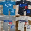 Jam 21 Roberto Clemente Brooklyn 42 Jackie Robinson Baseball Jersey Double Ed Name en Number Fast