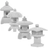 Décorations de jardin 4pcs Ornements de bureau Pagode miniature Figurine DIY Micro Landscape Decoration