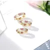 Ewigkeit 18k Gold Labor Diamant CZ Versprechen Ring 925 Sterling Silber Engagement Ehering -Ringe für Frauen Brautfeinschmuck 235u