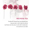 Decoratieve bloemen 25 stcs Echte Bourgondische rozen met stengels voor doe -het -zelf trouwboeketten rode bruidsdouche