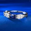 Klastrowe pierścienie sklep 925 Sterling Srebrny Owalny Cut 4 6 mm szafirowy kamień szlachetny dla kobiet