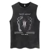 Vintage Black Tanks Tops for Women 100% Cotton Mens Clothing Hip Hop Punk Rock Sleeveless Tshirts Gothic Vests Y2K Clothes 240429