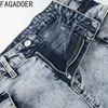 Women's Tracksuits AFGADOER Fashion Streetwear Women Denim Zipper Multi Pocket Vest Jacket And Shorts Two Piece Sets Female Elasticity 2pcs