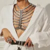 Sexy Body Jewelry Luxury Rhinestone Bikini Set Women Body Chain Crystal Jewelry Underwear Accessories New Hot Famous Top Body Jewelry Crystal Chest Chain