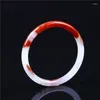 Bangle Imitation Xinjiang Hetian Jade Bloodstone Bracelet Women's Thin Round Red And White Gradient Beauty