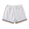 Mens shorts Solid Rainbow Printing Shorts Double Pocket Waist Loose Basketball Pants Casual Gym Running Training 240416