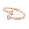 Fashion Hip Hop Love Spring Buckle Bracelet Bracelet Diamond Trendy Shining White Stone Luxury Couple de couple