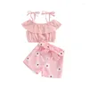 Set di abbigliamento per bambini piccoli vestiti estivi vestiti spaghetti cingola top