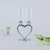 Şarap Gözlükleri Yaratıcı Düğün Kızartma Şampanya Kalp Gümüş Kristal Cam Ev Partisi Flütler Sevgililer Günü Hediyeler