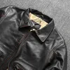 Veste de motard en cuir authentique noir pour hommes Mouilles de vitesses de vitesses extérieures