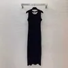 Basic & Casual Dresses Designer 2024 Summer Dress Embroidered Chest Logo Casual Sexy Sleeveless Tank Top Long Dress J3T9