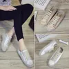 Scarpe casual sneaker da donna koovan 2024 seta satinata cinturino bianco scrub moda morbido lavoro