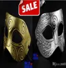 Antieke Romeinse Griekse jager mannen maskeren Venetian Mardi Gras Party Masquerade Halloween kostuum bruiloft half gezichtsmaskers rekwisieten goud SIL1412104