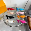 24s New Luxury Hot Diamond Women High Heel Fish Mouth Sandals with Genuine Leather Rubber Soles Sexy Beach Vacation Slippers Size 35-40