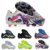 Chaussures de football designer FG AG CLEATS SUPERCI BLUE ECLIPSE JAUNE FAST WHITE ULTRA ORANGE CRÉATIVITÉ Équipe Violet Astronaute Bottes de football Trainers