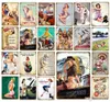 2021 Sexy Lady Car Motorcycle Airplane With Pin Up Girls Metal Tin Signs Vintage Poster Art Painting Craft Pub Bar Home Wall Decor6266655