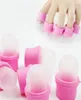 10pcslot Wearable Nail Soak Polish Remover DIY Acrylic UV Gel Cap Wrap Pink Silicone Nail Art Tool Set10PCSLot3481125