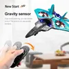 RC Aircraft V17 Fighter Model Airplane Glider Foam Drone Kids children Boys Toy 24G Remote Control Stunt toys 240430