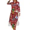 Casual Dresses Aussie Christmas Chiffon Dress Animal Print Retro Aesthetic Female Sexy Graphic Clothing 3XL 4XL 5XL