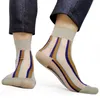 Chaussettes masculines d'été coton à rayures coton hommes ou à travers la robe gay masculine sexy stocke des hommes de style old school