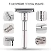 Mens Adjustable Double Edge Safety Razor Classic Mens Hair Removal Shaver 5 Blades Make it Personal 240410