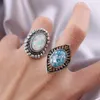 20pcs / lot vintage Luxury Rignestone Opal Stone Rings pour femme d'anniversaire Bijoux de doigt Accéories Gitfs Mélange Style 240414