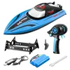 RC -Boote 40 km/h 2,4 g Dual Motor Upgrade Fernbedienung Hocheffizienzgeschwindigkeit gepaartem Wasserdicht bietet RC -Geschwindigkeitsboot für Boy 240417