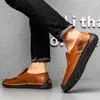 Повседневные туфли крупные кожа мужская ручная рука zapatos para hombres мужчина -моказины дышащие мужские лоферы корзины Hommes