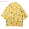 Ethnic Clothing Plus Size XXS-6XL 5XL 4XL Yellow Green Fashion Japanese Streetwear Cardigan Women Men Harajuku Haori Kimono Top Yukata Tao