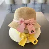 2-8 ans Childrens Sun Sun Summer Paille Sac Chapeau ensemble Bébé voyage