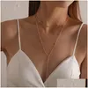 Chokers Designer Long Chain Fashion Collier Bohemian Women Double couche Bijoux Choker Gift For Friend Wholesale Drop Colliers Deliv Dhaad