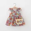 Abiti da ragazza Summer New Girl Dress+Bag Fashi