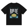 Rhude Mesn T Shirt High Street Shorts Shantuits Diseñador de manga de algodón de manga de algodón de manga de moda