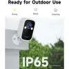 2K utomhussäkerhetskameror uppsättning av 4 med AI-rörelsedetektering, spotlight larm, färg nattsyn, tvåvägskommunikation, moln/SD-lagring, wifi, alexa kompatibel