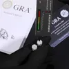 Hot Sale S925 Sterling Silver Moissanite Stud Brincos para Back GRA Certificado Certificado Jóias de Teste de Diamante