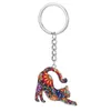 Keychains Lonyards Fashion Flower Match Wolf chien Keychain Cadechain Belle tortue éléphant chat clés de cheval animal charmes de sac de pendentif bijoux Q240429