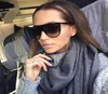 Luxury minces de lunettes de soleil plates Femmes de luxe Détro Vintage Sun Verres Femelle Kim Kardashian Sunglasses Glass Clear 01662095365