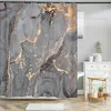 Colorful abstrait marbre géométrique motif de tissu rideau de douche rideaux de salle de bain décoration écran de bain imperméable avec 12 crochets 240429