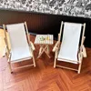 1 6ドールハウスミニ椅子折りたたみ可能なラウンジチェアビーチチェアモデルドールハウス装飾用家具アクセサリー小児おもちゃ240424