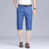 Mens Ultra-thin Lyocell Denim Shorts Summer Classic Fashion Straight Shorts Business Casual Short Jeans Male 240430