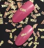 800pcspack Metallic Bitch Fcuk Letter Nail Art Decoration Gold Brone Back Slice Decals Sticker Nails Accessories DIY7257025