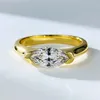 14 carats en or marquise Moisanite Diamond Ring 100% Real 925 Sterling Silver Party Band Anchons pour femmes bijoux de fiançailles