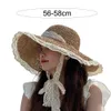 Wide Brim Hats Bucket Hats Lace decoration round dome sun hat for womens large Brim cork str hat fashion accessories J240429