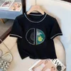 Kvinnors t-shirt Nytt modeis silke stickad t-shirt kvinnors halv ärm o-hals t-shirt sommar kvinnor diamant topp casual lös kvinnor t-shirtwx