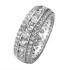 Cluster Rings Eeuwigheid Band Betrokkenheid Weddingring Diamant Gesimuleerde platina -maat 6 7 8 9 10
