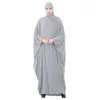 Ethnische Kleidung über Kopf muslimische Frauen Maxi Kleid Eid Kapuze Abaya Islamisches Gebetskleidungskleid traditionelle Abayas Arabische Robe Kaftan Kleider
