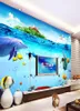 Wall Wall World del murale 3D Wallpaper PO Wallpaper carino Dolphin Fish Wallpaper moderno decorazione per interni moderna camera da letto kid camera da letto autoadesiva wa1810103