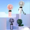 Os ventiladores elétricos Recarregam o ventilador portátil Mini Fan USB Hold Hold Pocket Fan com Data Disply Table Stand Home Air Condicionador D240429