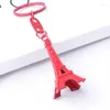 Keychains 50pcs Lot Paris Eiffel Tower Keychain Mini Candy Color Keyring Store Advertising Promotion Service Equipment Keyfob279o